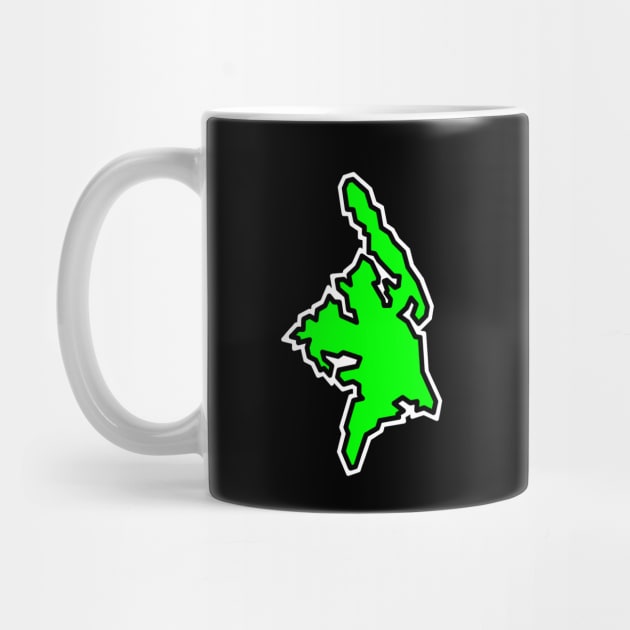 Cortes Island BC Silhouette in a Lime Colour - Clean and Green - Cortes Island by City of Islands